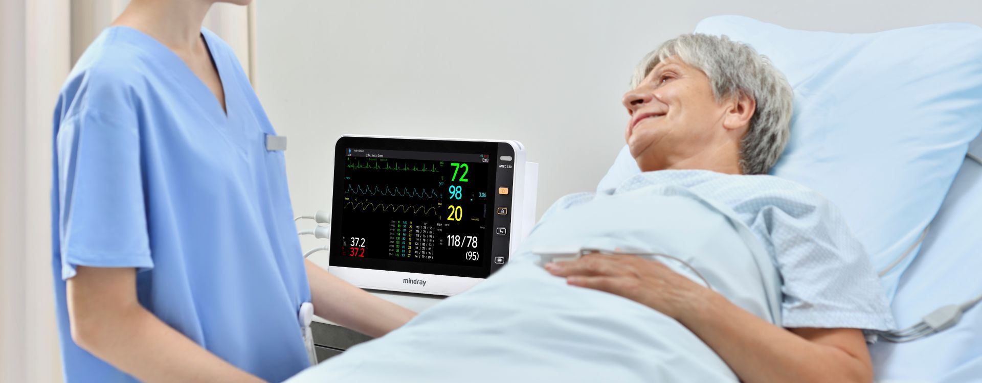 Монитор пациента uMEC 12, сенсорный экран 12. 1", ЭКГ, НИАД, Темп, Mindray SpO2.